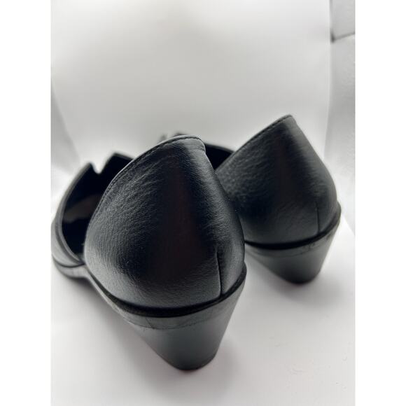 Chinese Laundry Womens Sz 8.5 pebbled leather slip on shooties stacked heel - Picture 2 of 6